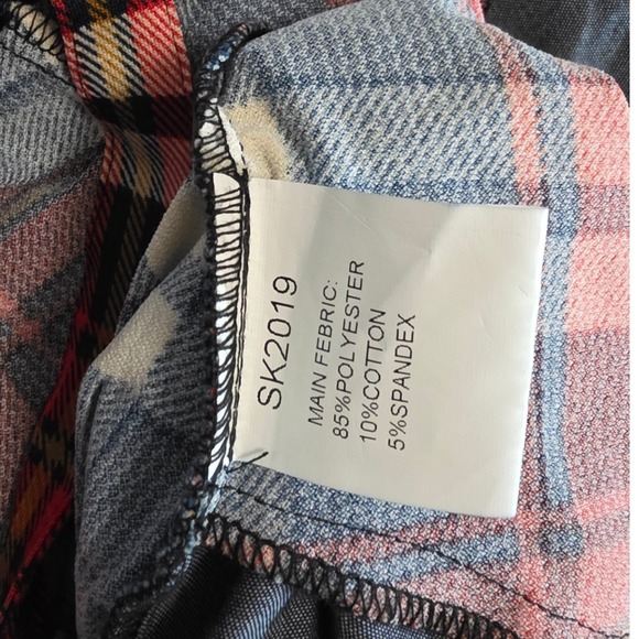 Kosmios Boho Plaid Patchwork Maxi Skirt Draped Pockets Festival Size L - Picture 16 of 16